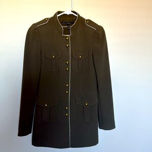White House Black Market Army Green military jacket with gold hardware XXS